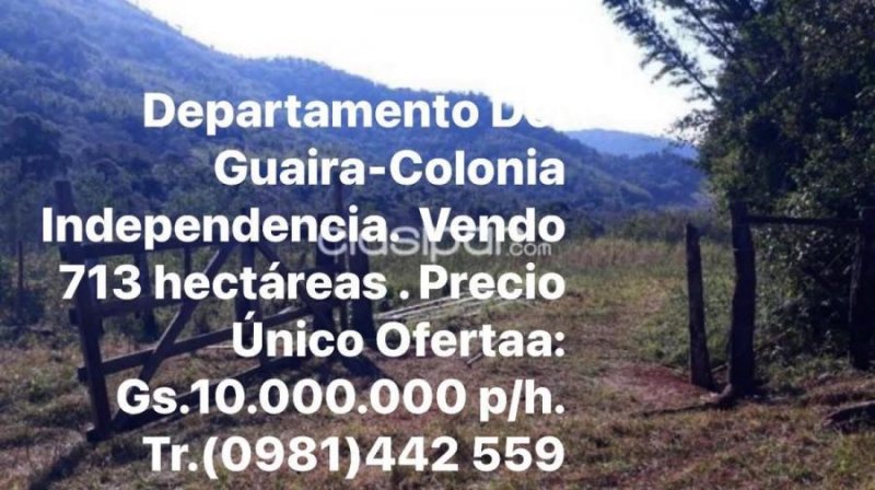Terreno en Venta en  Independencia, Guairá