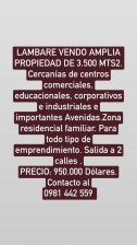 Terreno en Venta en Cerro Cora próximo a la Avenida 1ro. De Marzo. Lambaré, Central